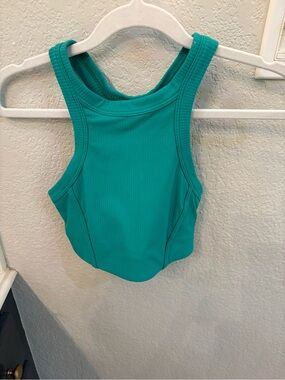 lululemon athletica Teal Ribbed Racerback Crop Top